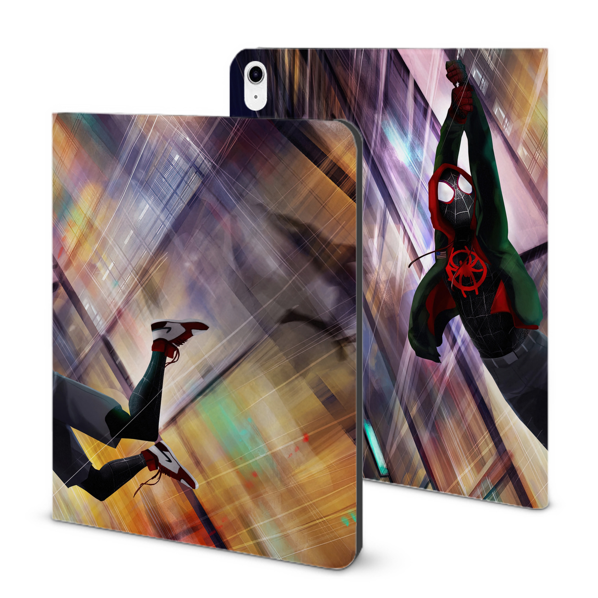 （画像用） Spider Man スパイダーマン IPad ケース ブック型 PUレザー TPU 耐衝撃 軽量 薄型 ペン収納なし 全面保護 IPad 各モデル対応